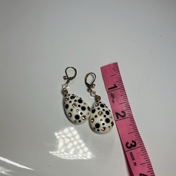 BROWN & CHAMPAGNE CRYSTAL BEADED DROP EARRINGS - Picture 4 of 5